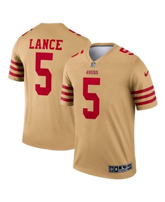 Men's Nike Trey Lance Gold San Francisco 49ers Inverted Legend Jersey Size: Large