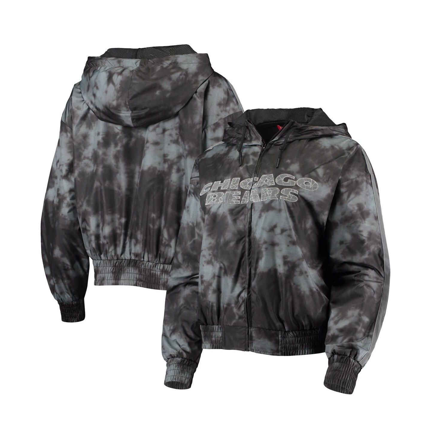 Женская куртка Mitchell & Ness Black Chicago Bears Galaxy Full-Zip Windbreaker Hoodie Jacket — фото 1