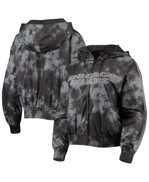 Женские худи Mitchell & Ness Women's Black Chicago Bears Galaxy Full-Zip Windbreaker Jacket
