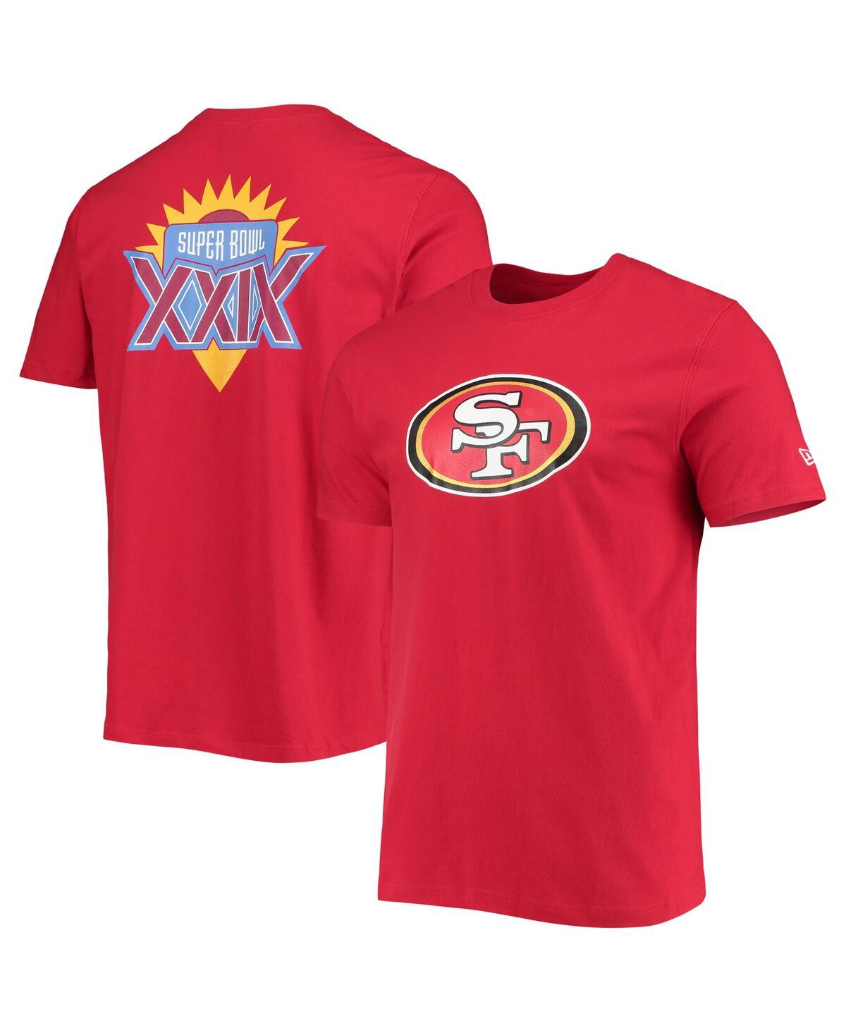 Shop New Era Men's  Scarlet San Francisco 49ers Patch Up Collection Super Bowl Xxix T-shirt