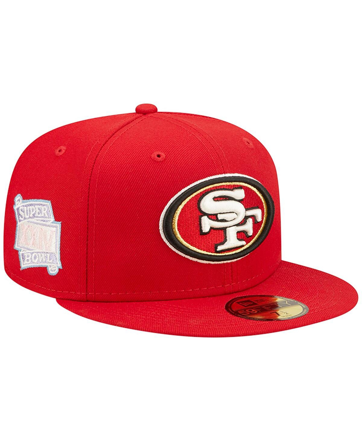 Men's New EraSan Francisco 49ers Super Bowl Xxiv Pop Sweat 59FIFTY Fitted Hat - Scarlet