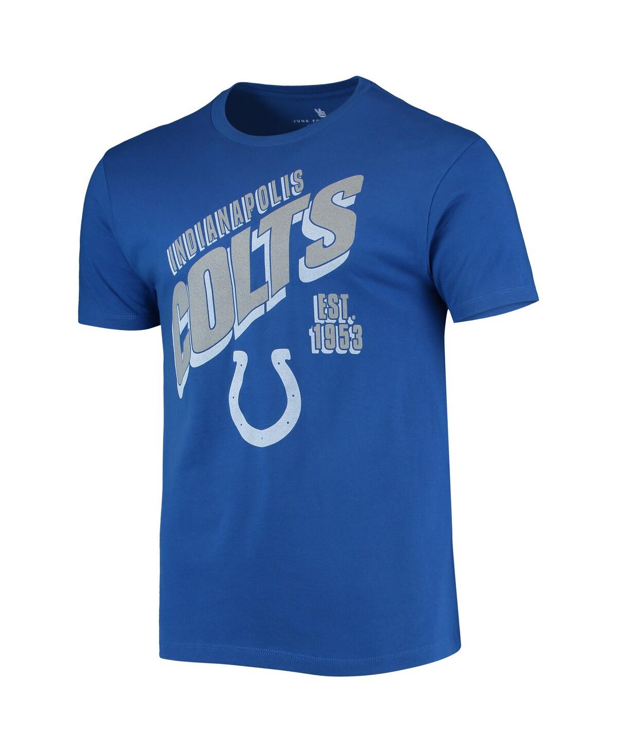 Shop Junk Food Men's  Royal Indianapolis Colts Slant T-shirt