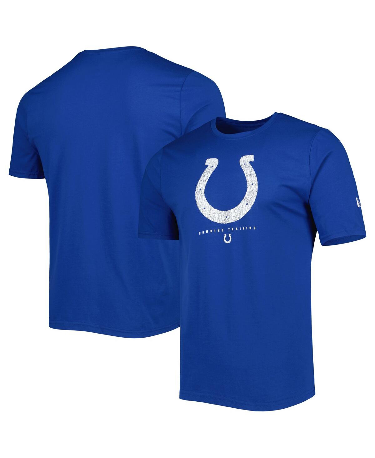 Shop New Era Men's  Royal Indianapolis Colts Combine Authentic Ball Logo T-shirt