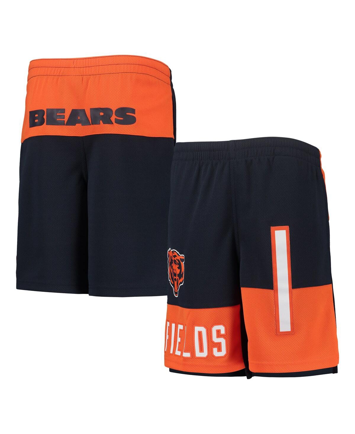 Outerstuff Big Boys Justin Fields Navy Chicago Bears Name And Number Player Shorts In Navy