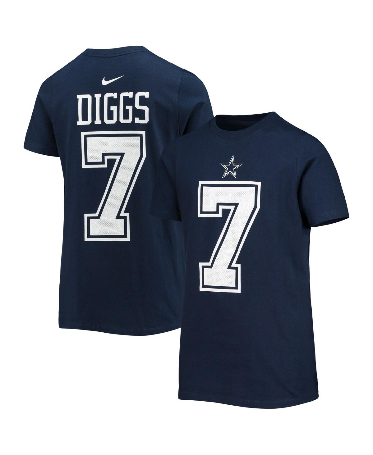 Youth Boys Nike Trevon Diggs Navy Dallas Cowboys Player Name and Number T-shirt