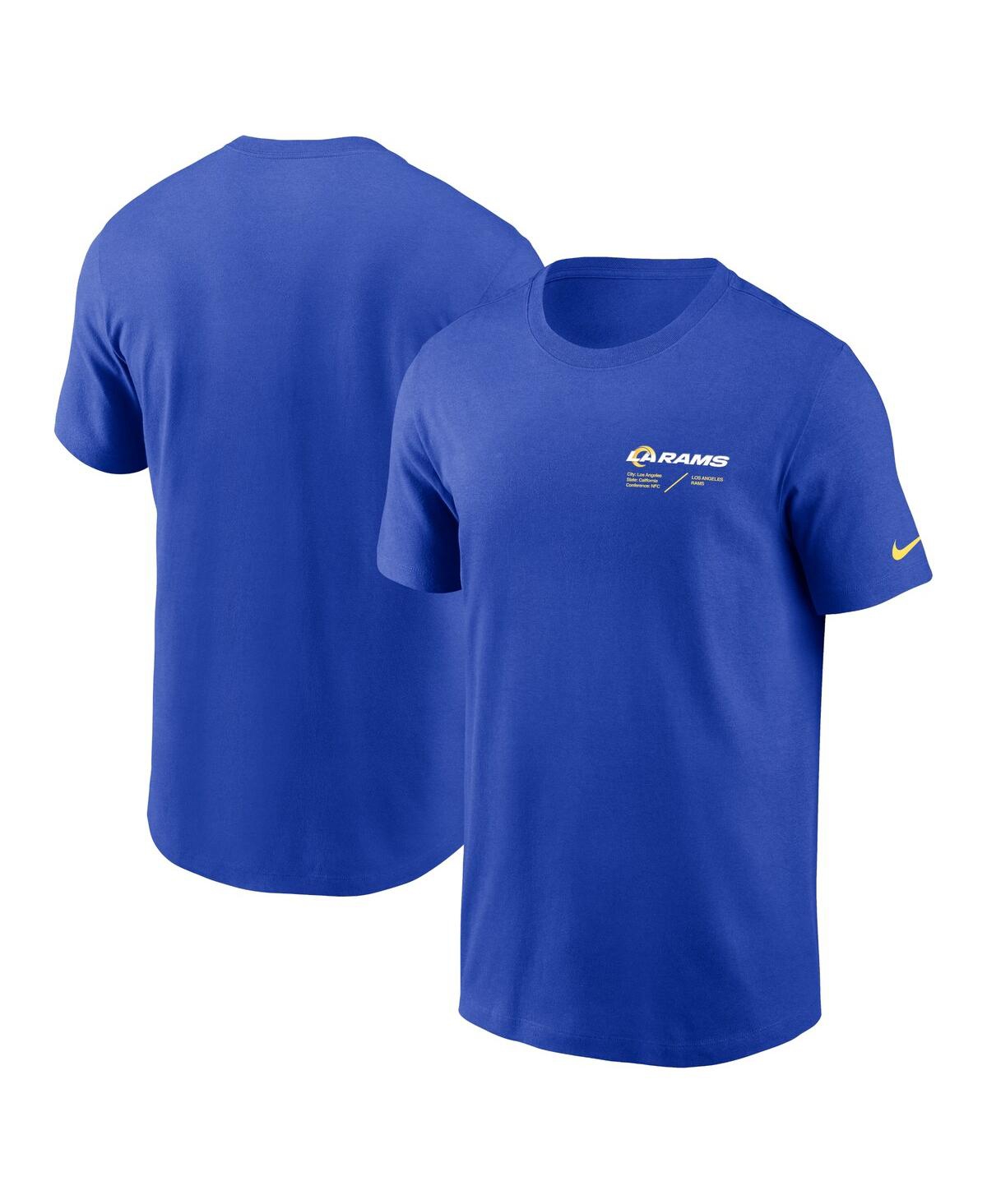 Nike Men's  Royal Los Angeles Rams Infograph Lockup Performance T-shirt