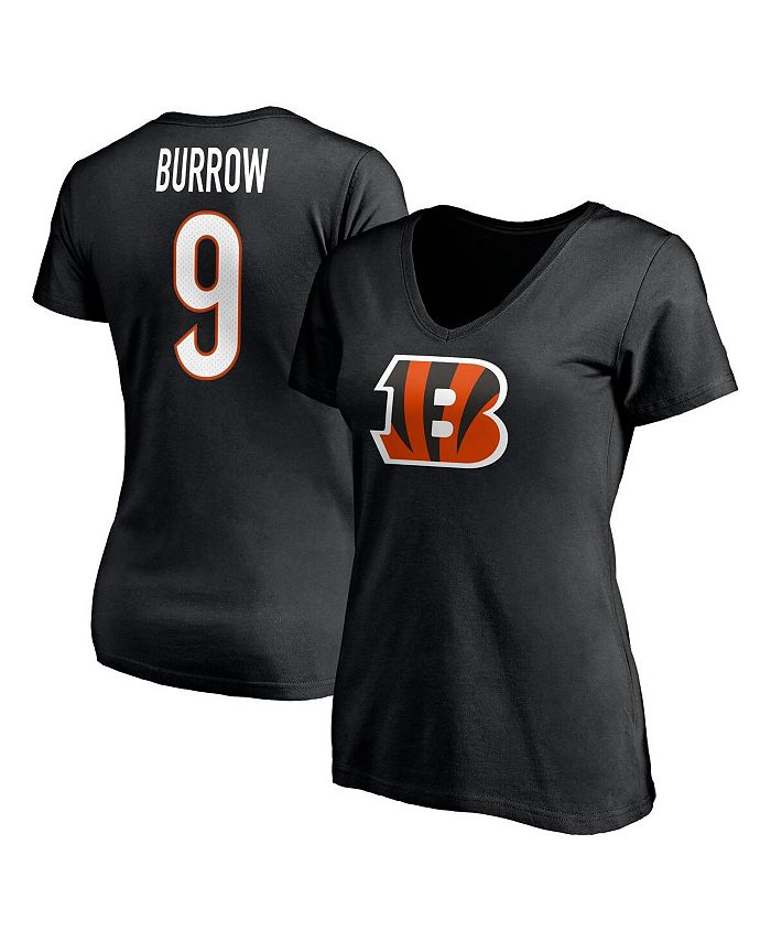 Fanatics Women's Branded Joe Burrow Black Cincinnati Bengals Player Icon Name and Number V-Neck