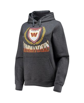 Women's Heathered Gray Washington Commanders Fleece Pullover Hoodie