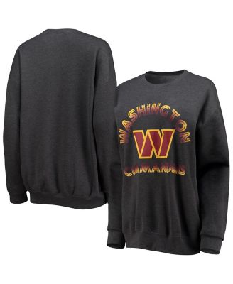 Women's Heathered Charcoal Washington Commanders Oversized Fleece Pullover Sweatshirt