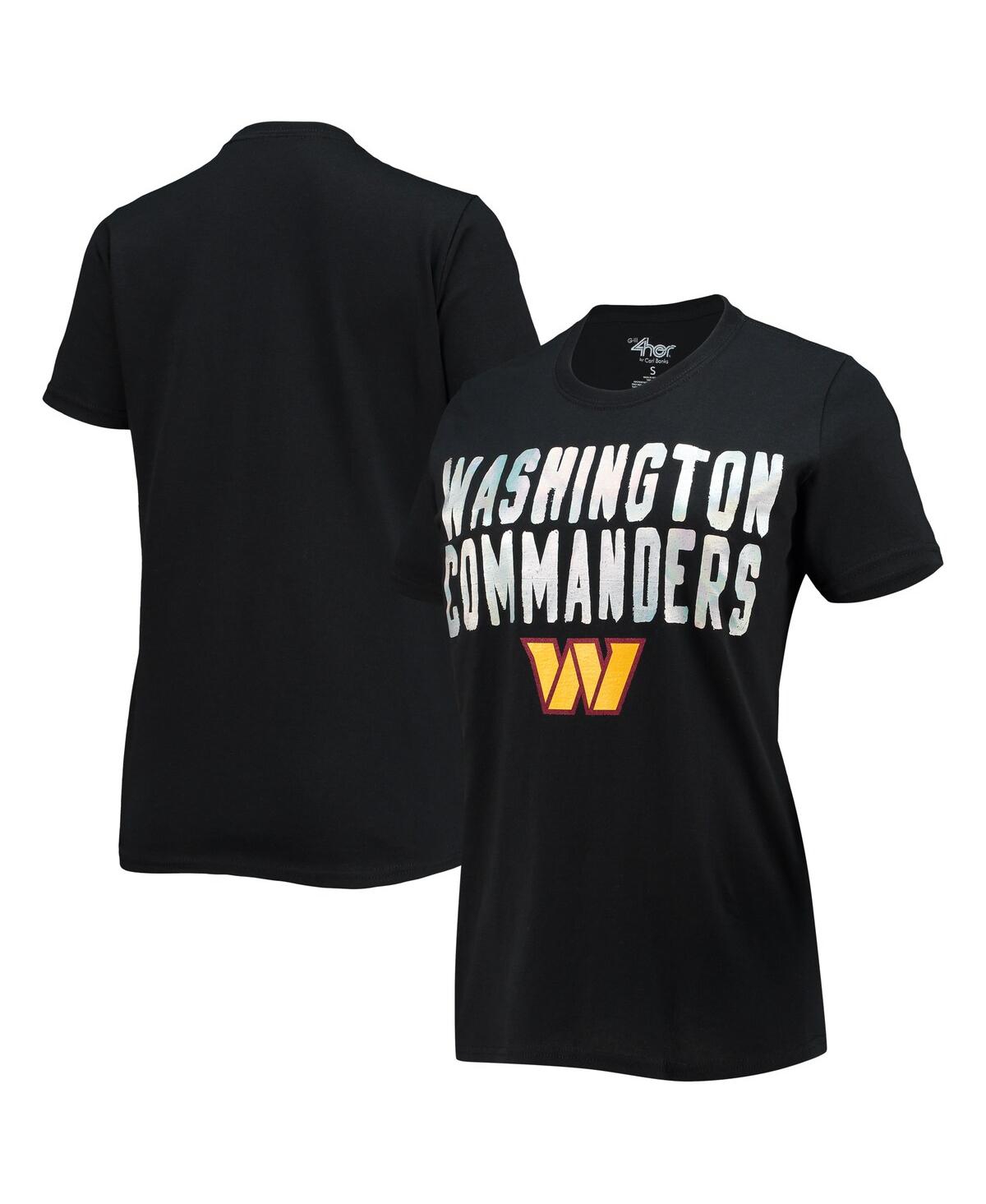 Shop G-iii 4her By Carl Banks Women's  Black Washington Commanders Endzone T-shirt