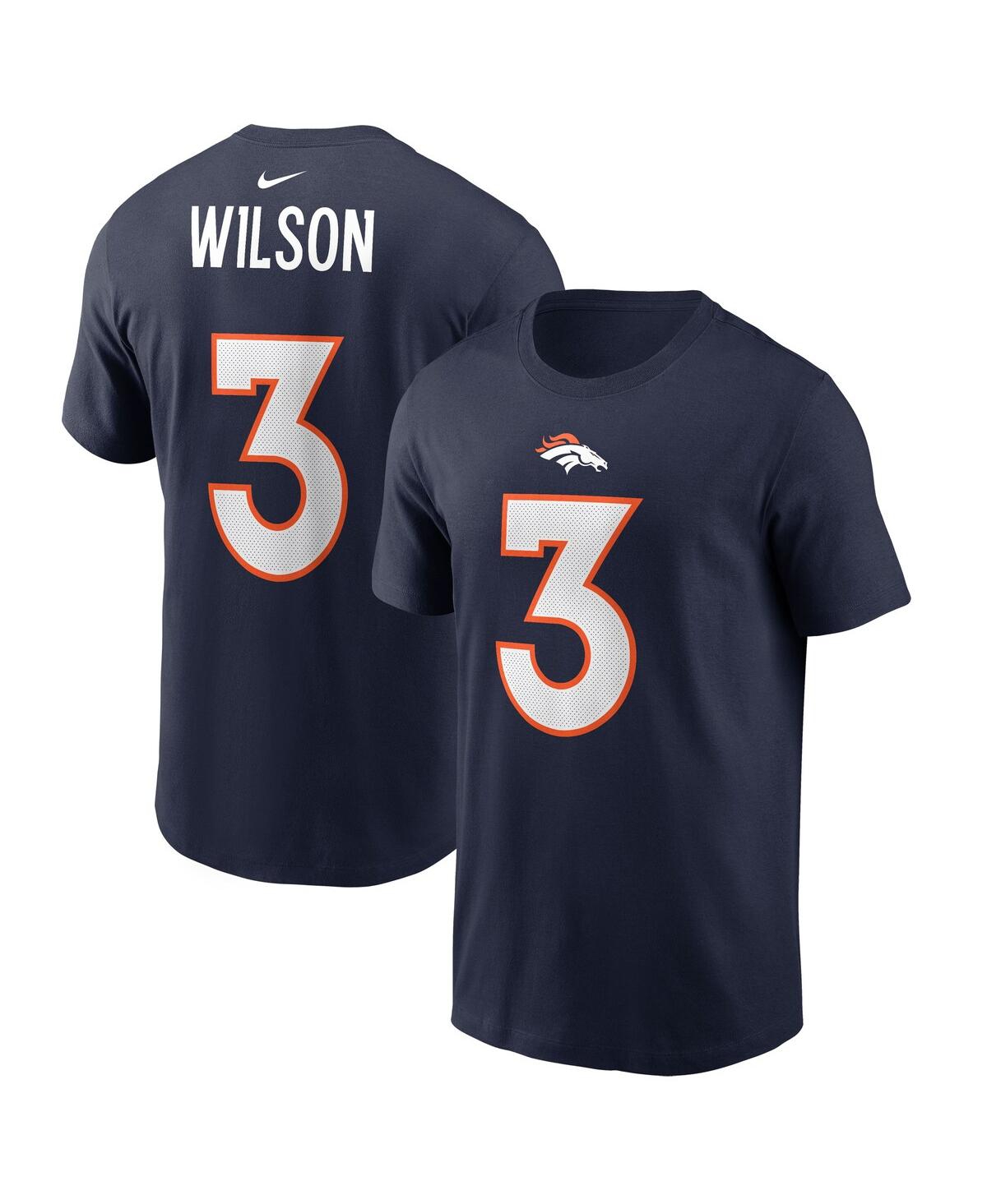 Men's Nike Russell WilsonDenver Broncos Player Name & Number T-shirt - Navy