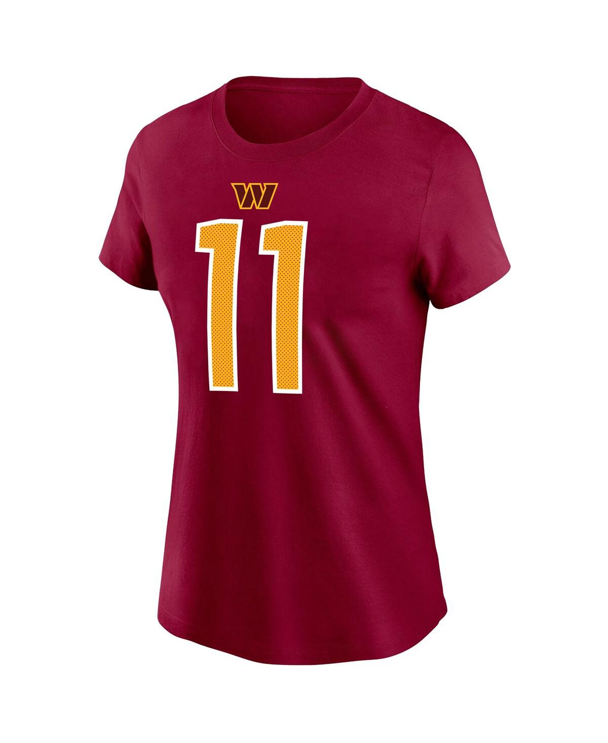 Shop Nike Women's  Carson Wentz Burgundy Washington Commanders Player Name & Number T-shirt