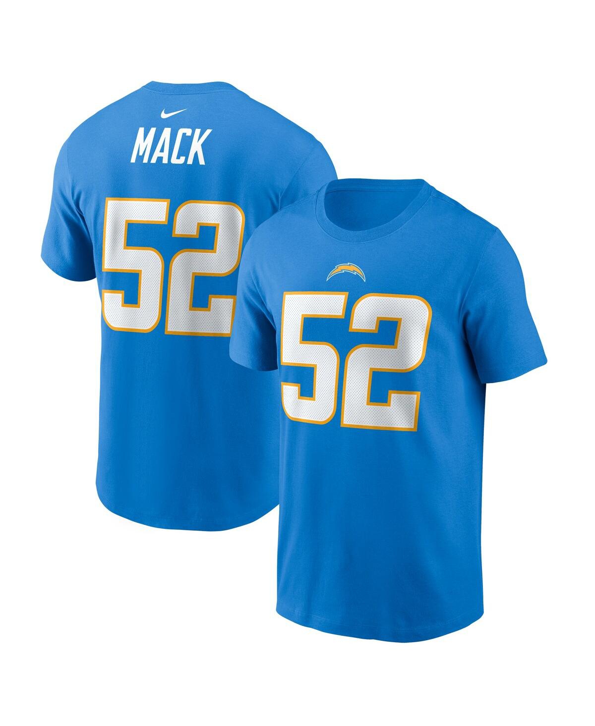 Nike Men's  Khalil Mack Powder Blue Los Angeles Chargers Player Name & Number T-shirt In Powder Blue