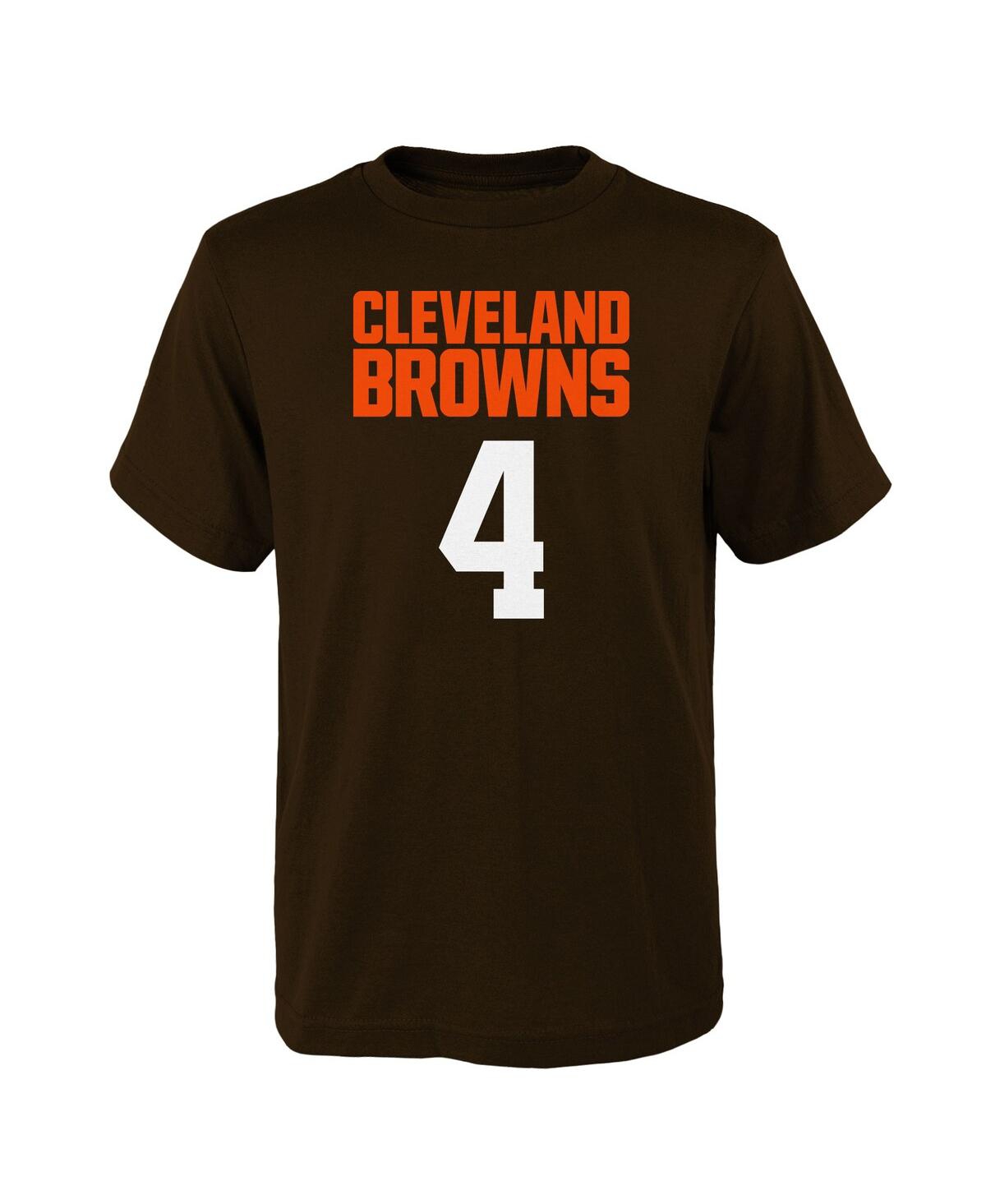 Shop Outerstuff Big Boys Deshaun Watson Brown Cleveland Browns Mainliner Player Name And Number T-shirt