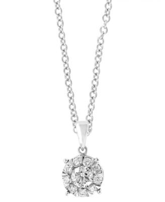 EFFY&reg; Diamond Halo 18" Pendant Necklace (1/2 ct. t.w.) in 14k White Gold