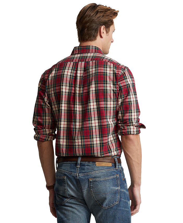 Polo Ralph Lauren Men's ClassicFit Plaid Oxford Shirt Macy's