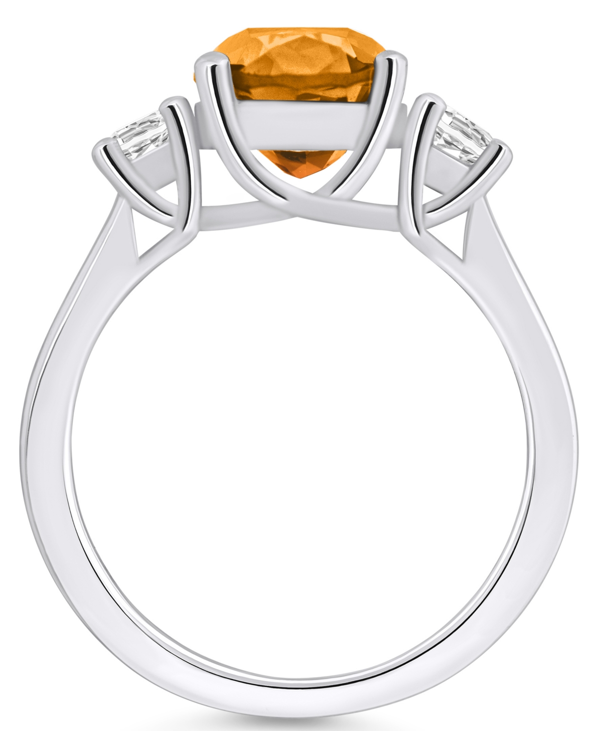 Macy's(2 ct. t.w.) and Diamond (1/3 ct. t.w.) Ring in 14K White Gold - Citrine
