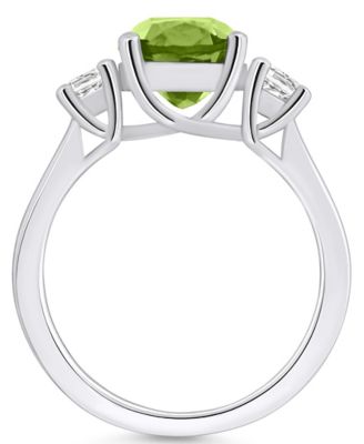 Peridot (2-3/8 ct. t.w.) and Diamond (1/3 ct. t.w.) Ring in 14K White Gold