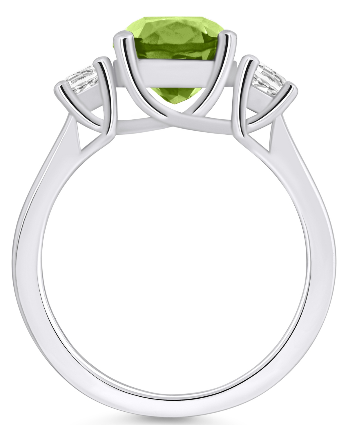 Macy's(2-3/8 ct. t.w.) and Diamond (1/3 ct. t.w.) Ring in 14K White Gold - Peridot