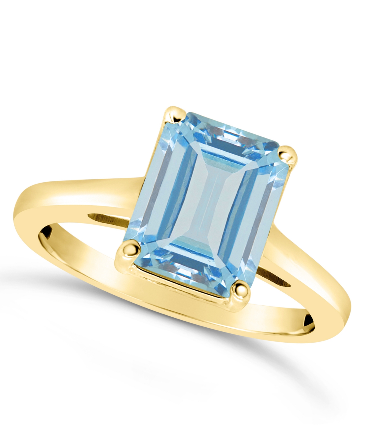 Macy's Topaz (4-1/4 Ct. T.w.) Ring In 14k Yellow Gold In Blue