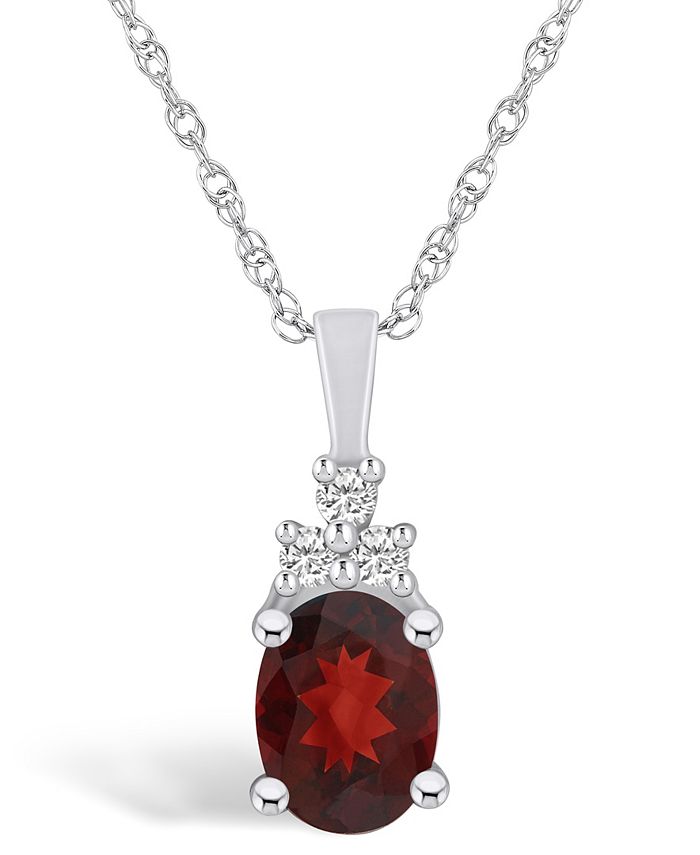 Macy s Garnet 1 1 2 Ct. T.W. and Diamond 1 10 Ct. T.W. Pendant