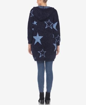 Women's Hooded Open Front Sherpa Cardigan