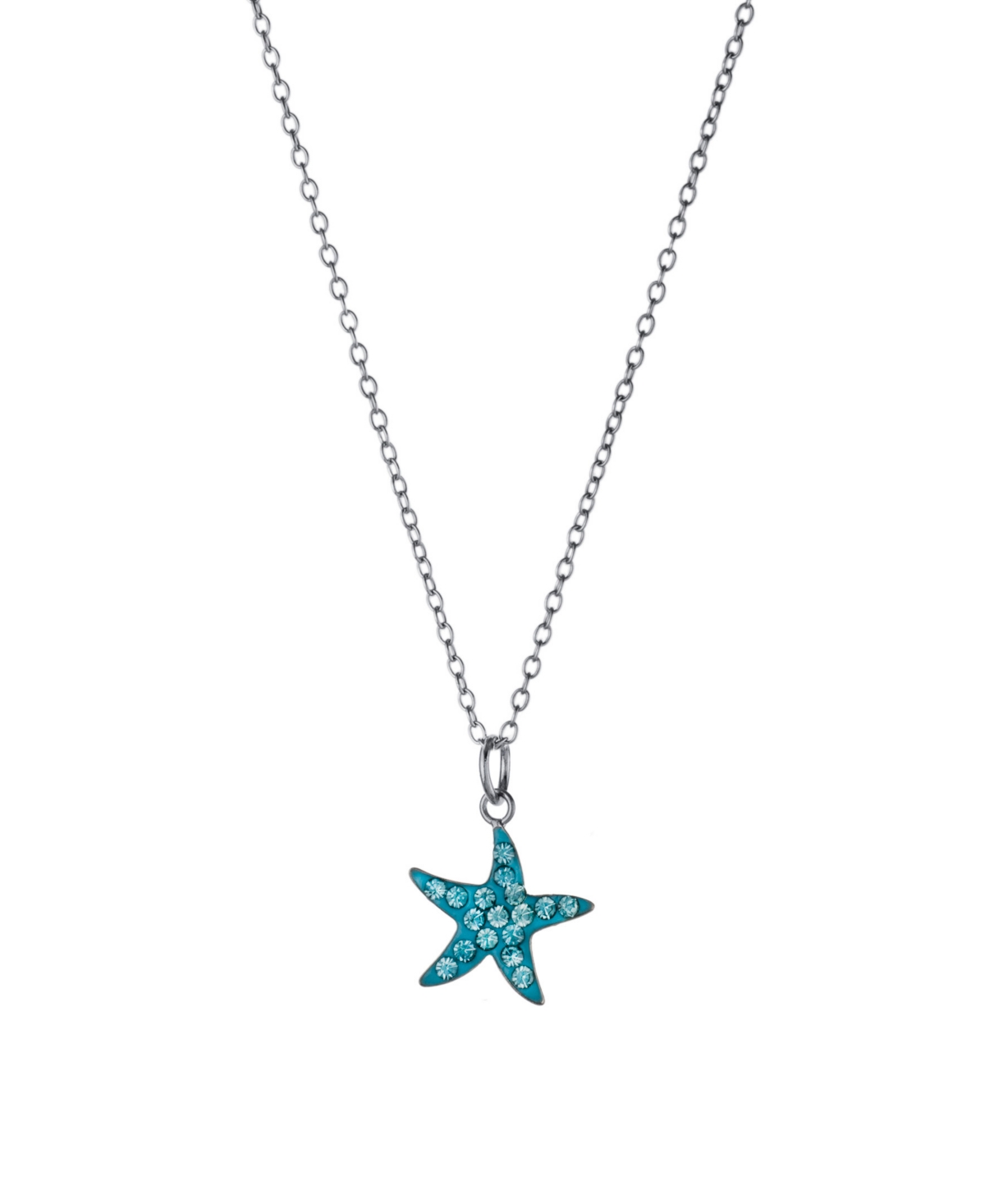 Crystal Starfish Pendant Necklace (0.07 ct. t.w.) in Sterling Silver - Sterling Silver