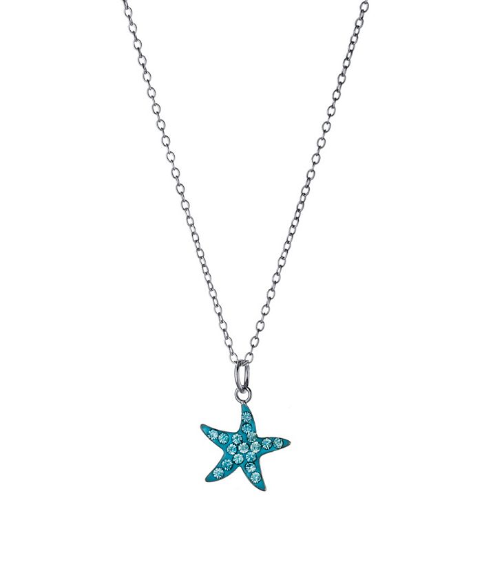 Giani Bernini Crystal Starfish Pendant Necklace 0.07 ct. t.w. in