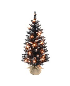 3' Pre-Lit Tree with 50 Underwriters Laboratories Clear Incandescent Lights and Burlap Base, 97 Tips