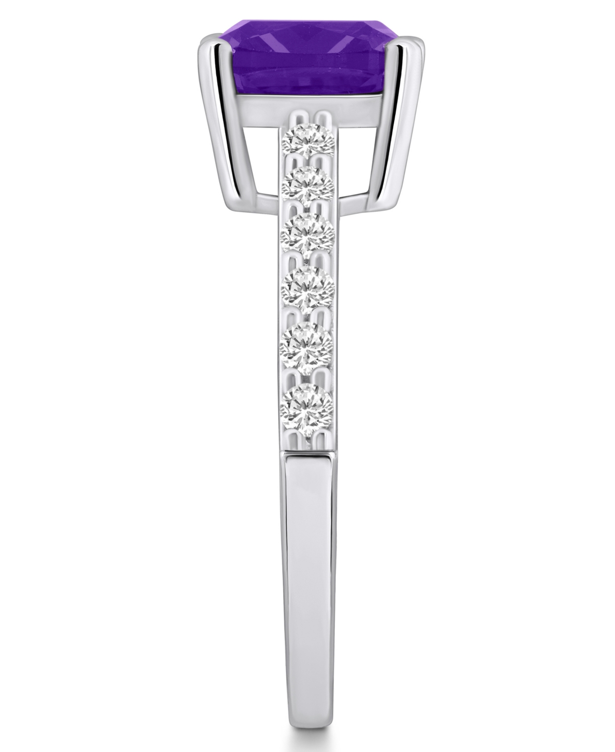 Macy's(2 Ct. T.w.) and Diamond (1/3 Ct. T.w.) Ring in 14K White Gold - Amethyst