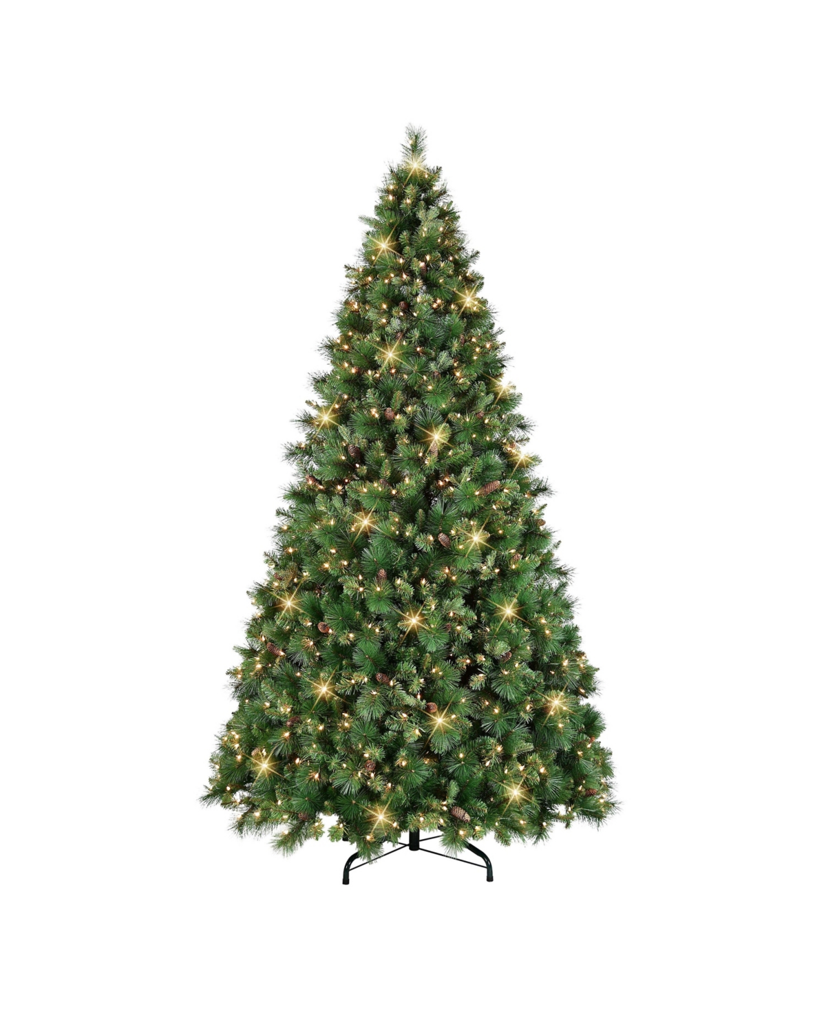 Puleo 9' Pre-lit Christmas Tradition Pine Tree With 900 Underwriters Laboratories Clear Incandescent Light In Green