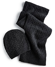 Men's 100% Cashmere Hat & Scarf, Created for Macy's