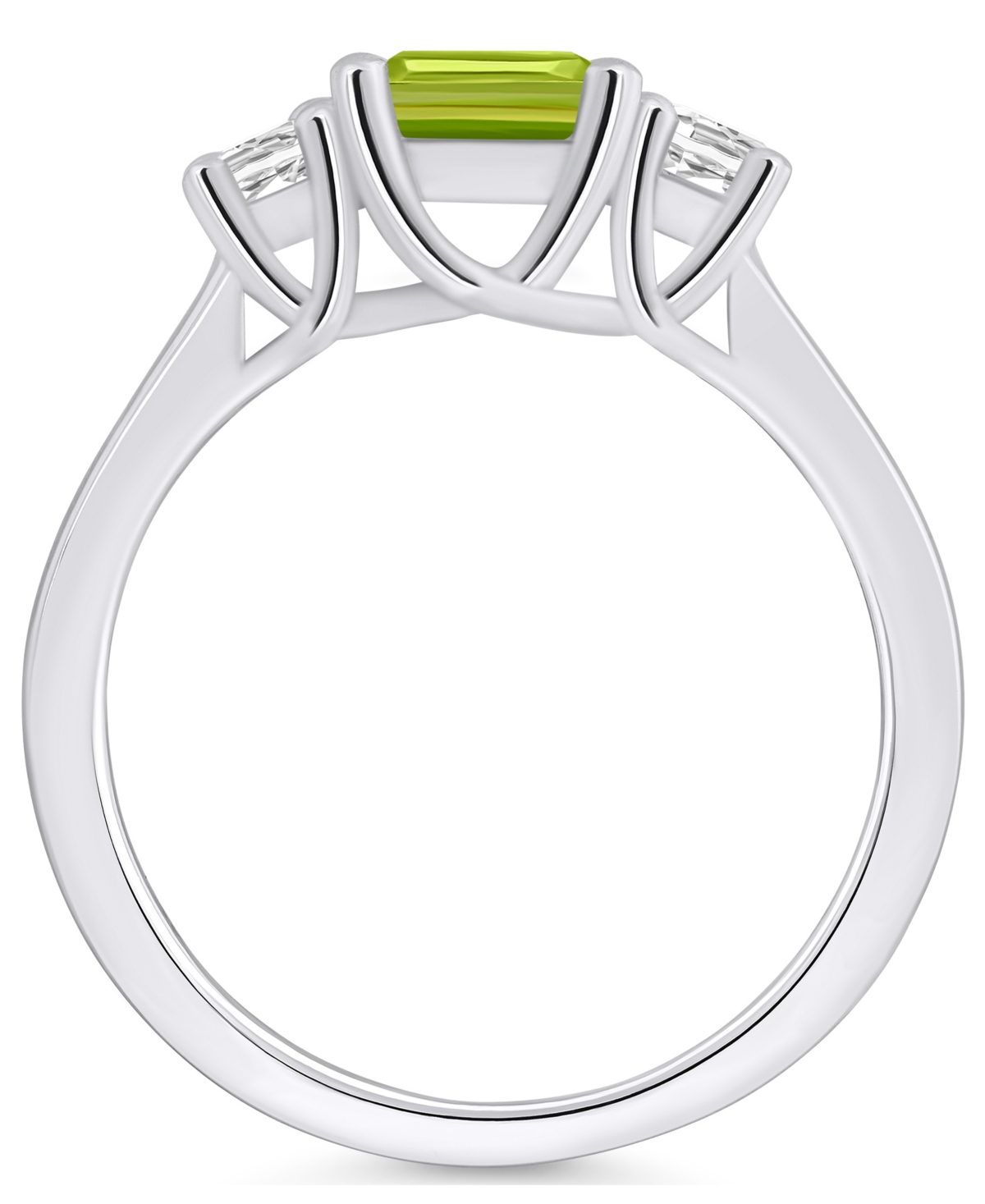 Macy'sand Diamond Ring (1-3/4 ct.t.w and 1/4 ct.t.w) 14K White Gold - Peridot