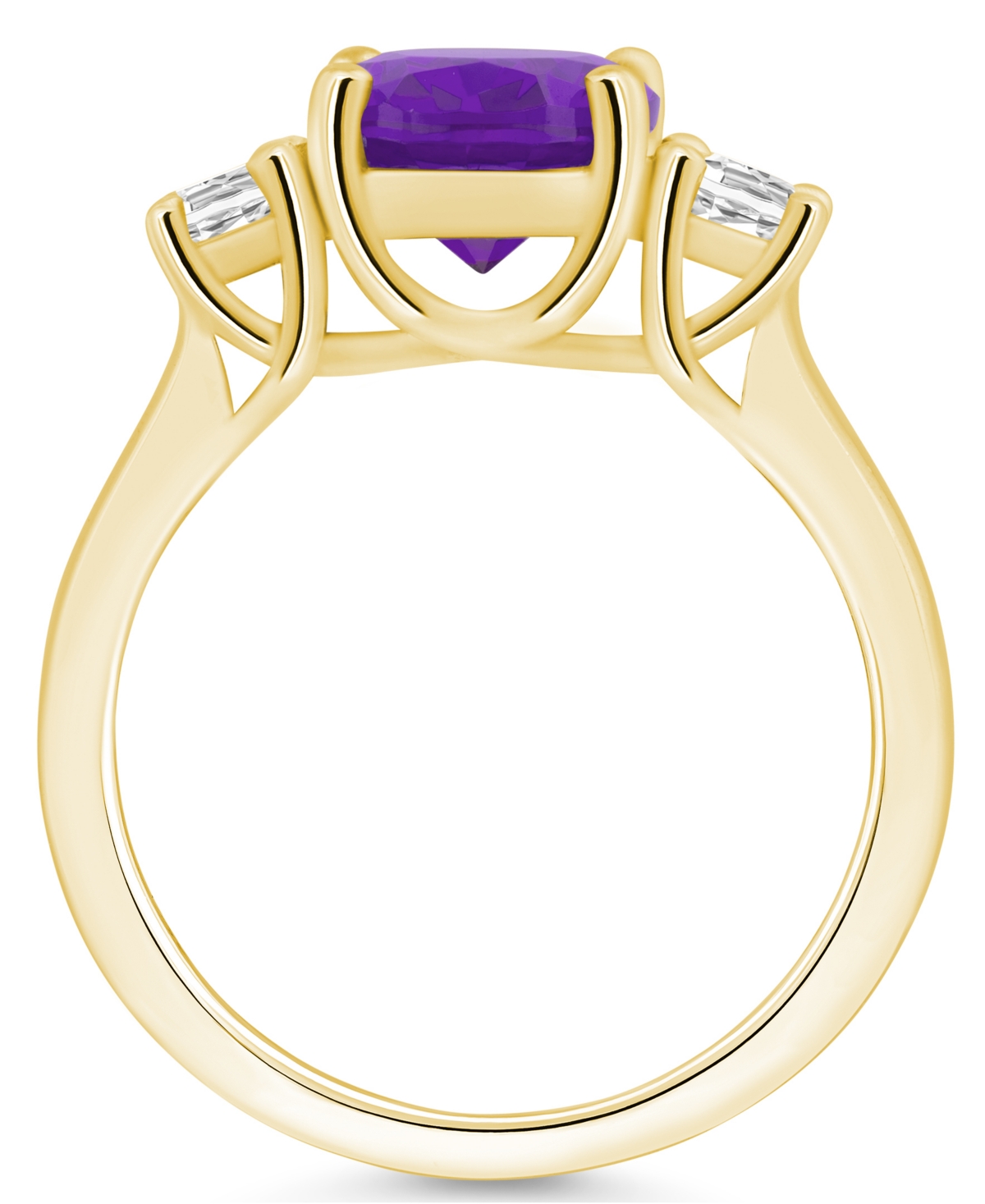 Macy'sand Diamond Ring (2-1/2 ct.t.w and 1/3 ct.t.w) 14K Yellow Gold - Amethyst