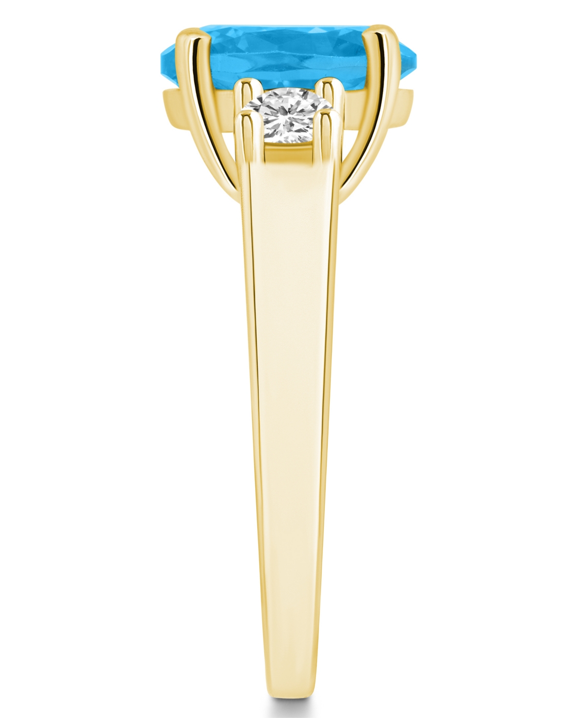 Macy'sand Diamond Ring (3-5/8 ct.t.w and 1/3 ct.t.w) 14K Yellow Gold - Blue Topaz
