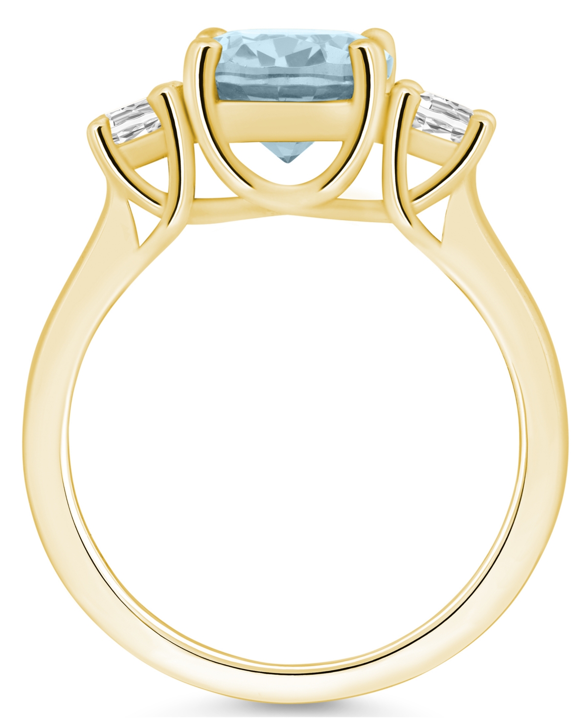 Macy'sand Diamond Ring (2-1/2 ct.t.w and 1/3 ct.t.w) 14K Yellow Gold - Aquamarine