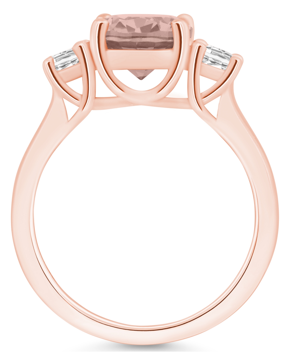 Macy'sand Diamond Ring (2-1/2 ct.t.w and 1/3 ct.t.w) 14K Rose Gold - Morganite