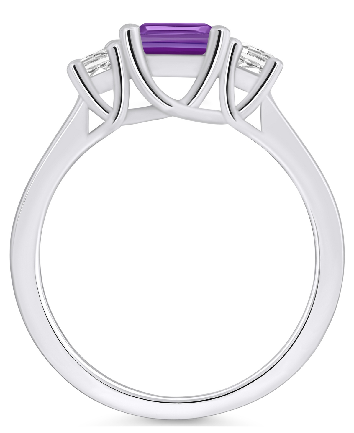 Macy'sand Diamond Ring (1-5/8 ct.t.w and 1/4 ct.t.w) 14K White Gold - Amethyst