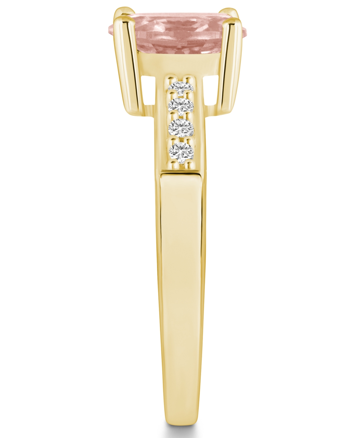 Macy'sand Diamond Ring (1-1/7 ct.t.w and 1/8 ct.t.w) 14K Yellow Gold - Morganite