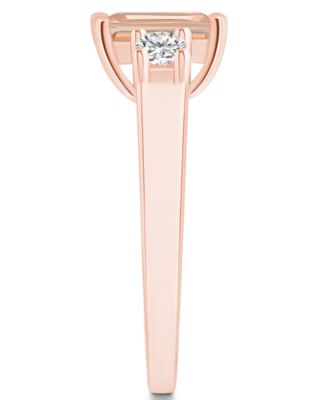 Morganite and Diamond Ring (1-3/8 ct.t.w and 1/4 ct.t.w) 14K Rose Gold