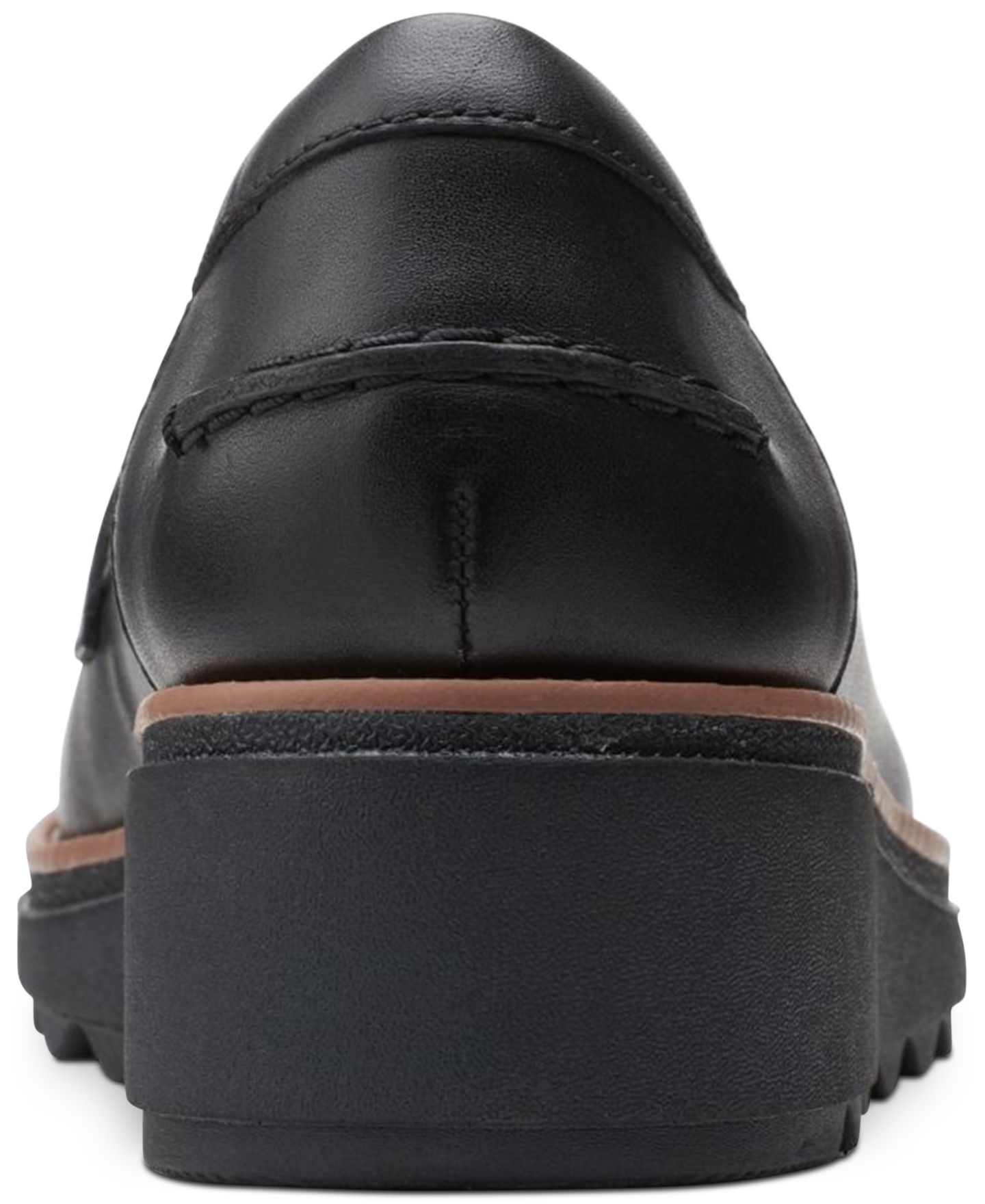 Женские туфли Clarks Sharon Gracie Slip-On Loafer Flats, цвет: Чёрный кожаный — фото 5