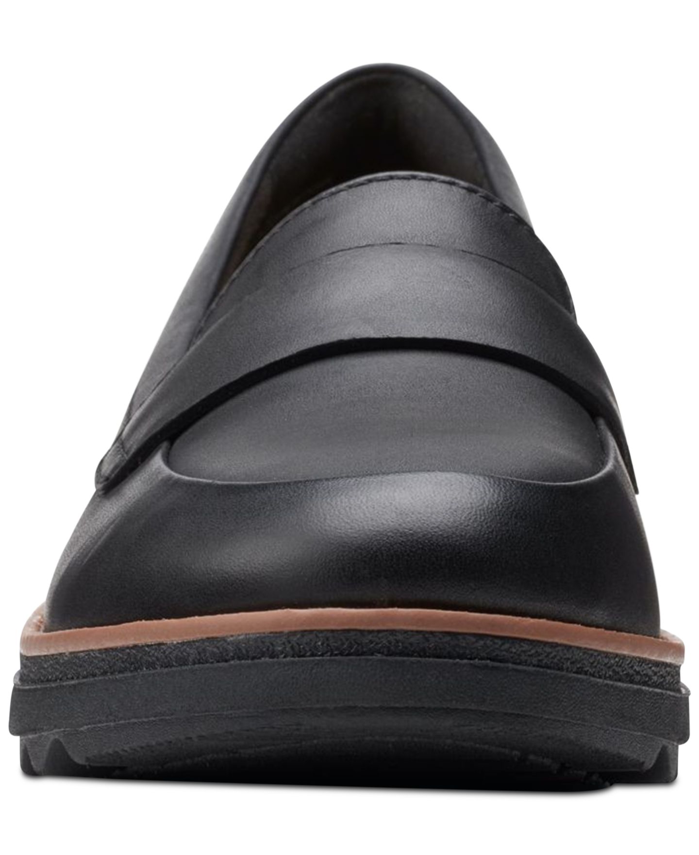 Женские туфли Clarks Sharon Gracie Slip-On Loafer Flats, цвет: Чёрный кожаный — фото 3