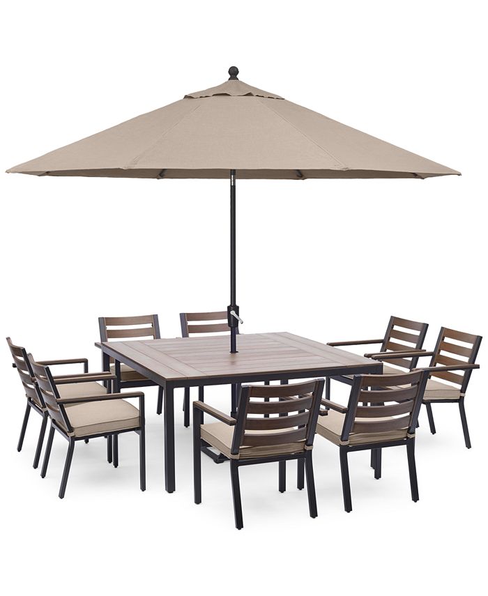 Agio Stockholm Outdoor Aluminum 9Pc. Dining Set (61" Square Dining