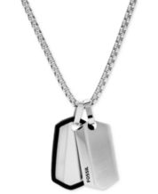 Stylish Black Dog Tag Necklaces for Men Boys, Waterproof Stainless