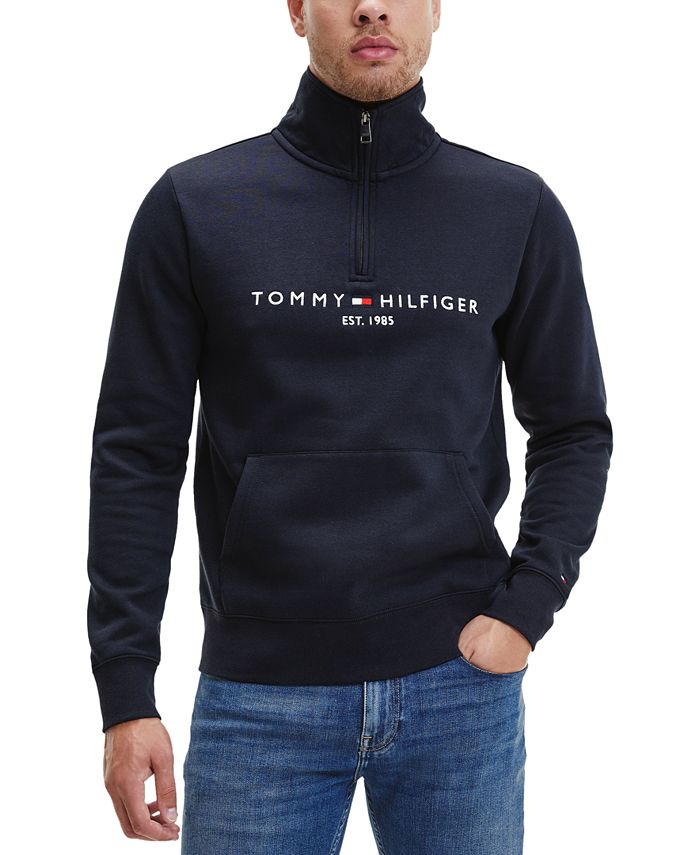 Doordringen Verlaten rand Tommy Hilfiger Men's Logo Mock-neck Sweatshirt & Reviews - Hoodies &  Sweatshirts - Men - Macy's