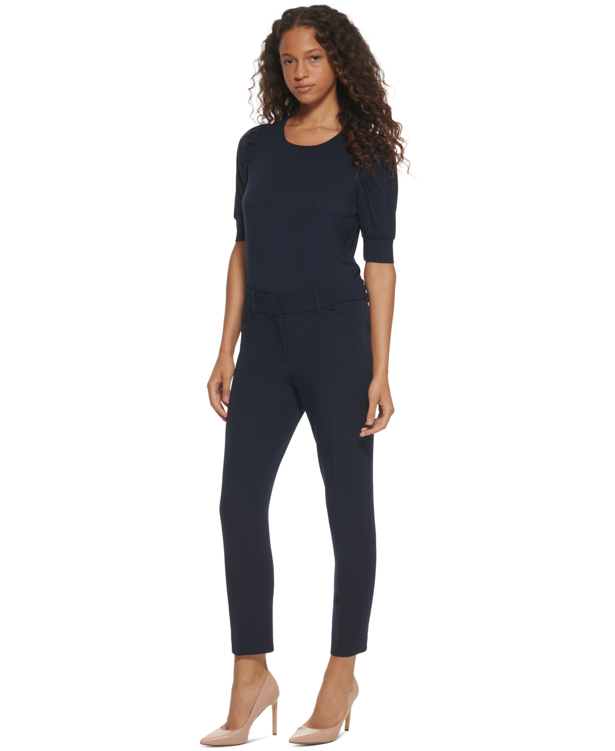 Tommy Hilfiger Women's Mid Rise Straight-Leg Flex Fit Pants