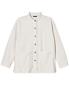 Women's Stand-Collar Relaxed Shirt Jacket