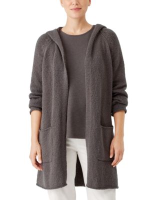 Eileen Fisher Women s Hooded Long Cotton Cardigan Macy s