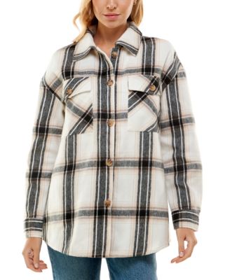 Ultra Flirt - Juniors' Plaid Shirt Jacket