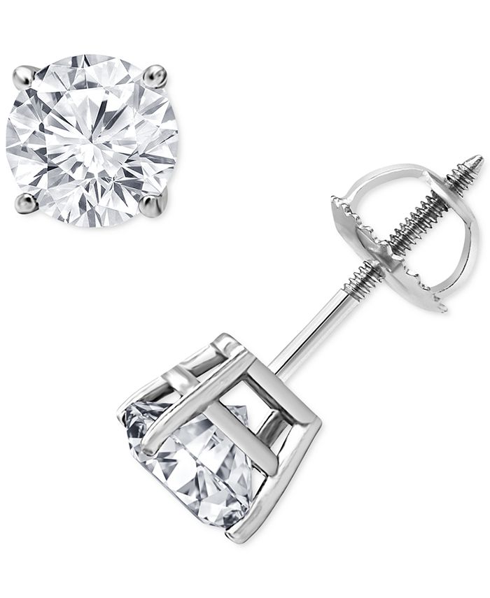 Macy's Diamond Solitaire Screw Back Stud Earrings (11/2 ct. t.w.) in
